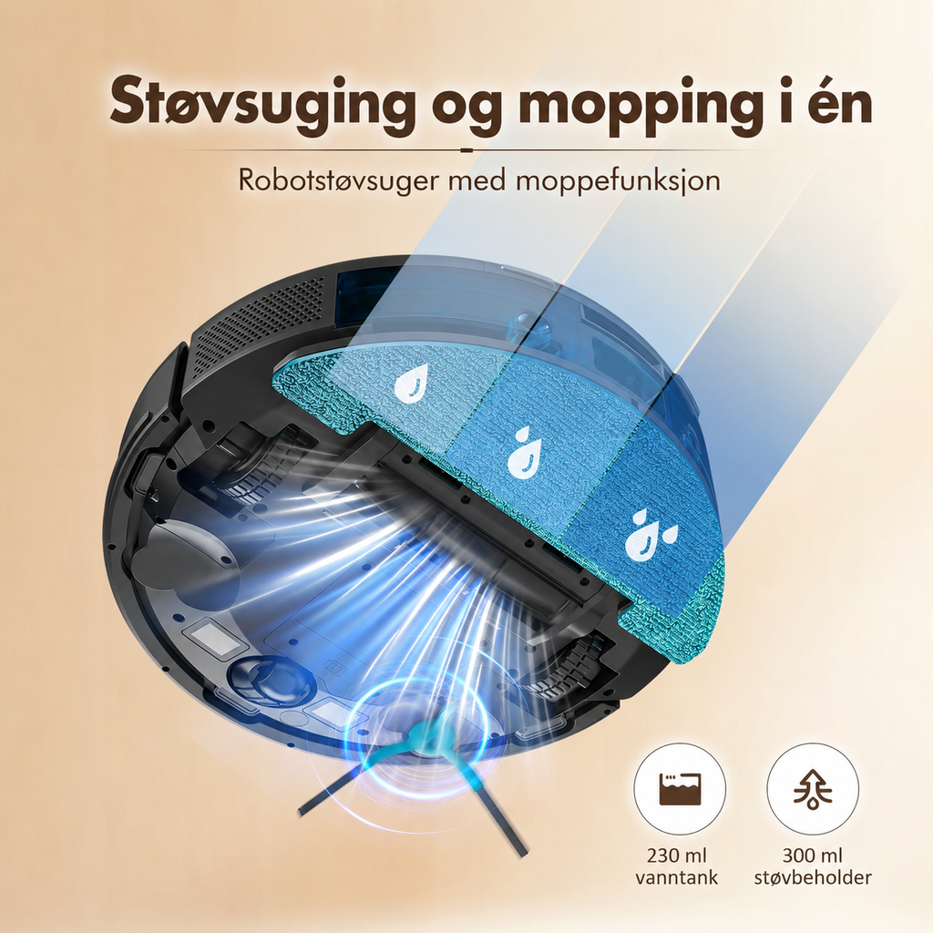CTL01 støvsuger og mopper gulvet i samme runde