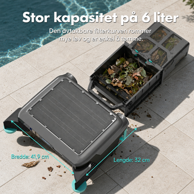 Avtakbar filterkurv på 6 liter, 41,9 cm bred og 32 cm lang