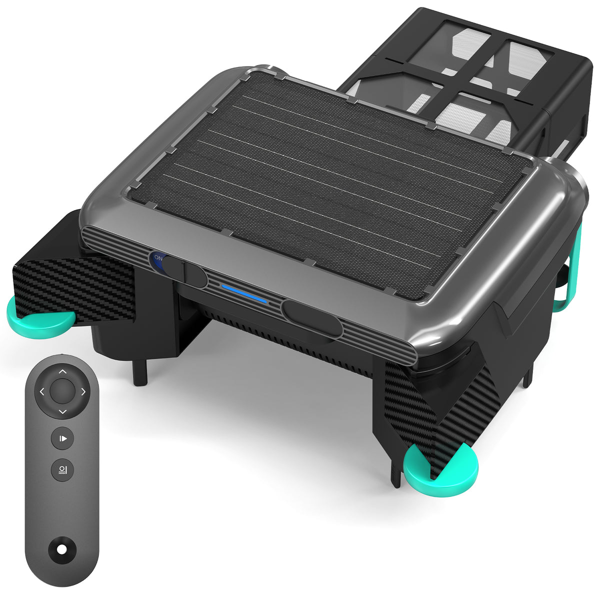 Solcelledrevet bassengrobot for vannoverflaten, med fjernkontroll